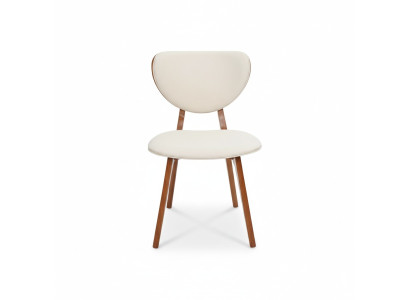 Chaise de salle à manger blanche Chaise design en bois Siège luxueux à accoudoirs individuel