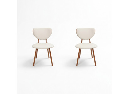Chaise de salle à manger Blanche 2x Chaises Chaise en bois Siège individuel moderne Nouvelle chaise