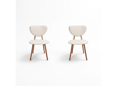 Chaise de salle à manger Blanche 2x Chaises Chaise en bois Siège individuel moderne Nouvelle chaise