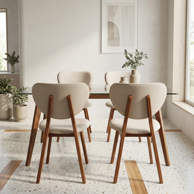 Chaise de salle à manger moderne blanche 4x chaises Chaise en bois Chaise à une place nouvelle