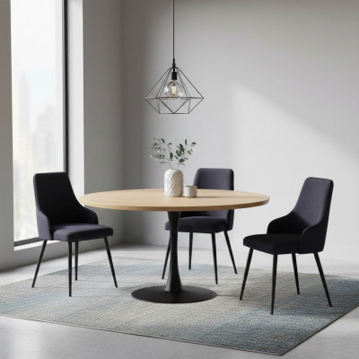 Chaises de concepteur noires modernes 4x de salle à manger de luxe Meubles monoplaces