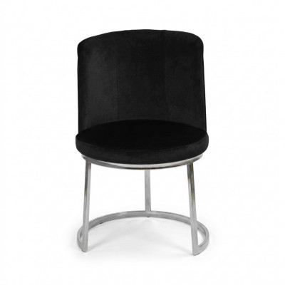 Chaise design noire Nouvelles chaises de salle à manger modernes à base en acier inoxydable