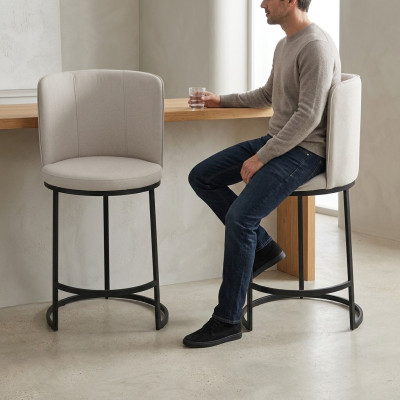 Salle à manger Tabouret de bar Design 2x Chaises de bar Siège rembourré Mobilier moderne