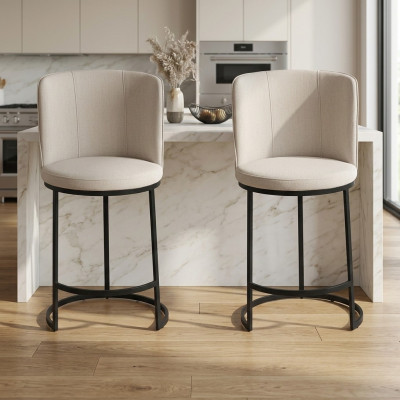 Salle à manger Tabouret de bar Design 2x Chaises de bar Siège rembourré Mobilier moderne