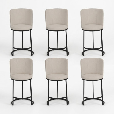 Tabouret de bar 6x chaise de bar élégante Mobilier de bar Tabouret design pieds en acier neuf