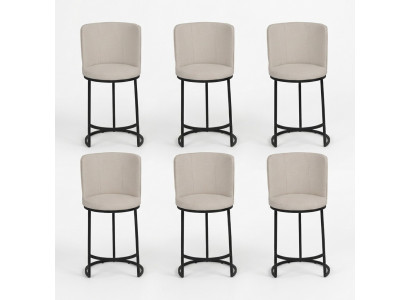 Tabouret de bar 6x chaise de bar élégante Mobilier de bar Tabouret design pieds en acier neuf