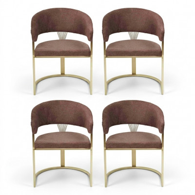 Conception Chaise d'appoint du jeu complet moderne Lehn Suite nouveau 4x Chaises Chaise Rembourrage