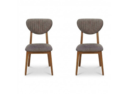 Chaise moderne avec rembourrage gris 2x chaises de salon en bois textile fauteuil en bois nouveau