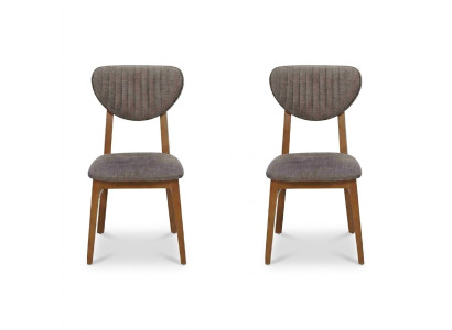 Chaise moderne avec rembourrage gris 2x chaises de salon en bois textile fauteuil en bois nouveau