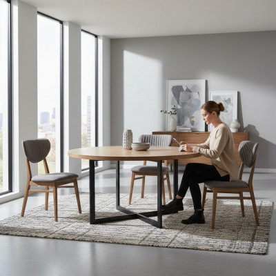 Chaise design Fauteuil Ensemble Salle à manger Suite Tapisserie 4x Chaises Design