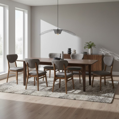 Chaise de design Ensemble de fauteuils pour salle à manger 6 chaises Suite Tapisserie Design