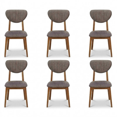 Chaise de design Ensemble de fauteuils pour salle à manger 6 chaises Suite Tapisserie Design