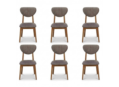 Chaise de design Ensemble de fauteuils pour salle à manger 6 chaises Suite Tapisserie Design