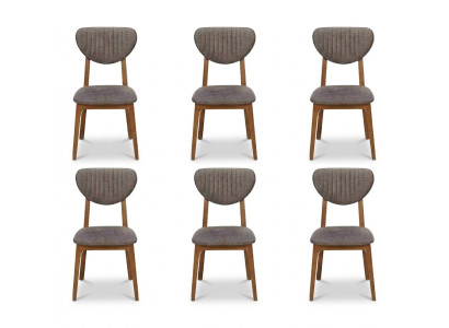 Chaise de design Ensemble de fauteuils pour salle à manger 6 chaises Suite Tapisserie Design