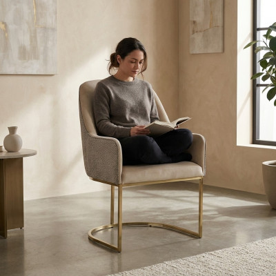 Chaise rembourrée blanche Chaise de salle à manger Chaises de cuisine Mobilier de sièges de designer neuf