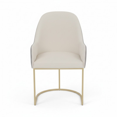 Chaise rembourrée blanche Chaise de salle à manger Chaises de cuisine Mobilier de sièges de designer neuf