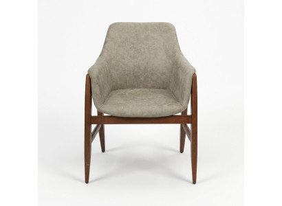 Chaise de salle à manger Chaise de cuisine Fauteuil inclinable en tissu en bois Moderne Gris