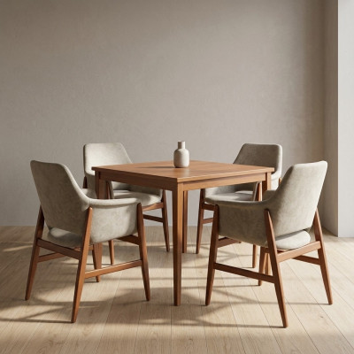 Chaise de salle à manger 4x Chaises Chaise de cuisine Fauteuil inclinable Bois Tissu Moderne Chaise grise