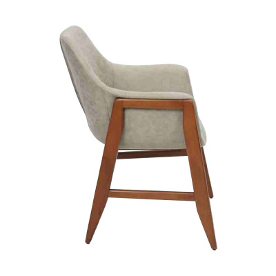 Chaise de salle à manger gris moderne 6x Chaises de cuisine Inclinable en bois et tissu
