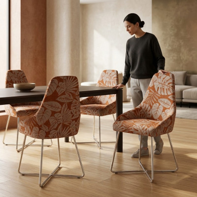 Chaise de salle à manger moderne Chaise de cuisine 4x Chaises Inclinable Luxe Multicolore