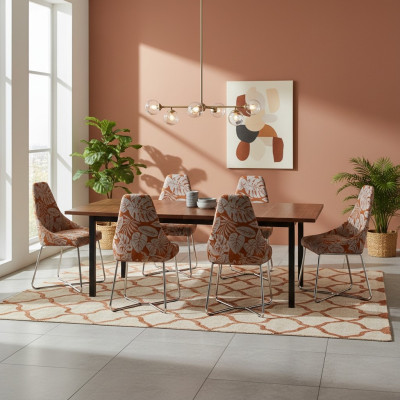 Chaise de salle à manger moderne Chaise de cuisine 6 chaises Inclinable Luxe Multicolore