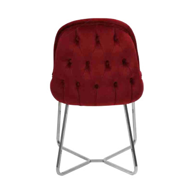 Chaise de salle à manger rouge Chaise de cuisine de designer Fauteuil en acier inoxydable luxueux