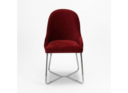 Chaise de salle à manger rouge Chaise de cuisine de designer Fauteuil en acier inoxydable luxueux