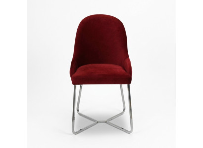 Chaise de salle à manger rouge Chaise de cuisine de designer Fauteuil en acier inoxydable luxueux