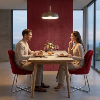 Chaises modernes Mobilier de salle à manger de luxe Rouge 4x Chaises Meubles Chaise de salle à manger