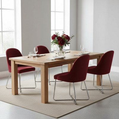 Chaises modernes Mobilier de salle à manger de luxe Rouge 4x Chaises Meubles Chaise de salle à manger