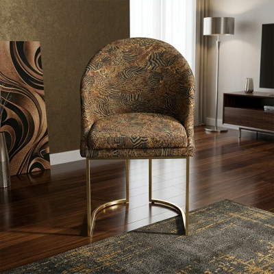 Chaise de salle à manger ronde en acier inoxydable Chaises de salon Luxe Rembourrage Places assises