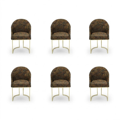 Chaises de salle à manger modernes Salon luxueux Multicolore 6 chaises Métal neuf