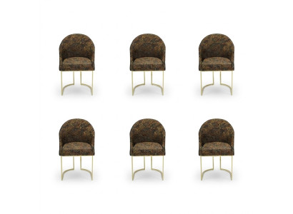 Chaises de salle à manger modernes Salon luxueux Multicolore 6 chaises Métal neuf