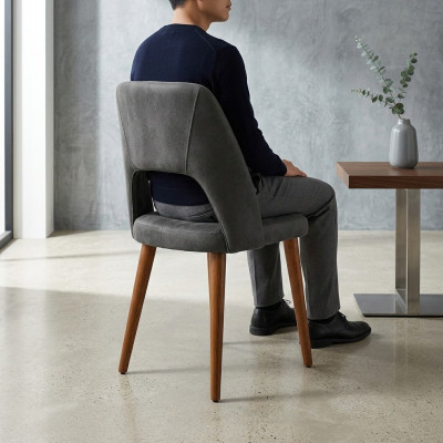 Chaise en bois de designer gris-marron Chaises de salle à manger Cadre en bois luxueux