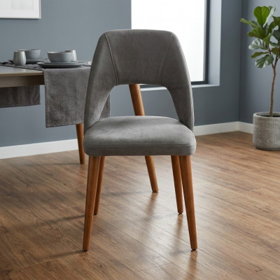 Chaise en bois de designer gris-marron Chaises de salle à manger Cadre en bois luxueux