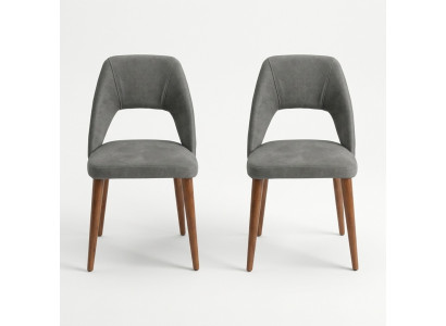 Chaises de salle à manger gris-brun exclusives Chaises en bois luxueuses Ameublement rembourré