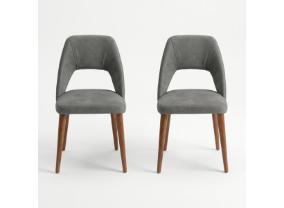 Chaises de salle à manger gris-brun exclusives Chaises en bois luxueuses Ameublement rembourré