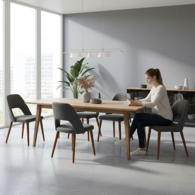Concepteur de chaises 6x chaises Chaise en bois Chaise de salle à manger Luxe Bois neuf Meubles neufs