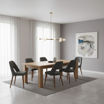 Concepteur de chaises 6x chaises Chaise en bois Chaise de salle à manger Luxe Bois neuf Meubles neufs