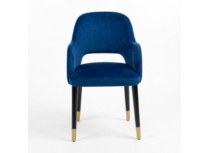 Bleu tapissier Chaise de salle à manger Mobilier de cuisine moderne Cadre en bois design