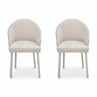 Salle à manger moderne Blanche 2x Chaises Cuisine Designer Siège Rembourrage Meubles