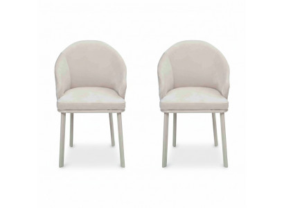Salle à manger moderne Blanche 2x Chaises Cuisine Designer Siège Rembourrage Meubles