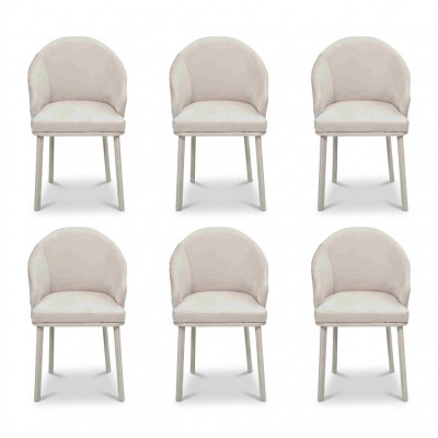 Chaise de salle à manger Blanche 6x Chaises Salle à manger Chaises Modernes Design en Bois Nouvelles