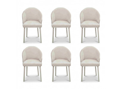 Chaise de salle à manger Blanche 6x Chaises Salle à manger Chaises Modernes Design en Bois Nouvelles