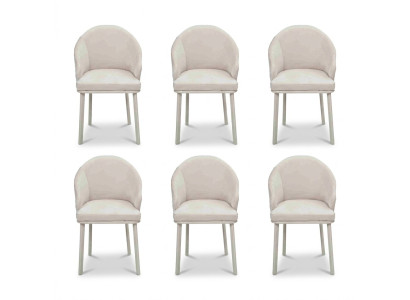 Chaise de salle à manger Blanche 6x Chaises Salle à manger Chaises Modernes Design en Bois Nouvelles