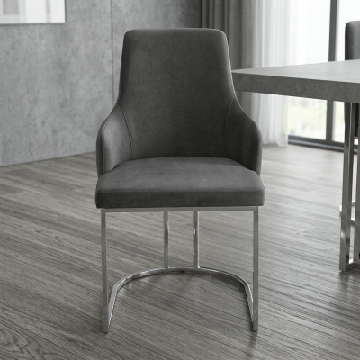Gris Rembourrage Chaise métallique Mobilier de luxe de la salle à manger Sièges de cuisine