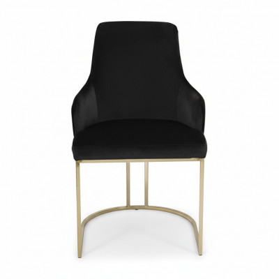 Chaise moderne noire en textile Salle à manger Métal siège unique Mobilier de designer
