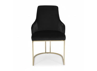 Chaise moderne noire en textile Salle à manger Métal siège unique Mobilier de designer