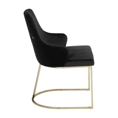 Designer Noir 4x Chaises en métal Luxueux acier inoxydable Meubles Rembourrage