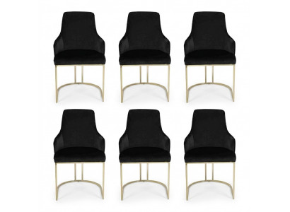 Luxe 6 chaises noires Chaise de salle à manger Meubles de designer Chaises modernes neuf